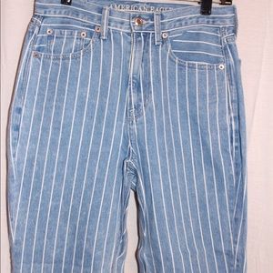 American Eagle Pinstripe Mom Jeans, Size 2 Long